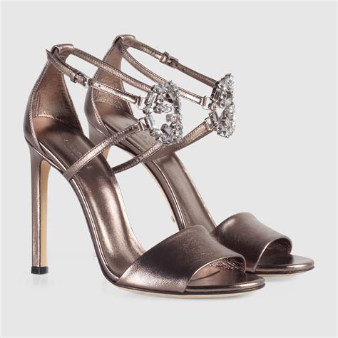 gucci gg sparkling leather sandal|authentic Gucci sandals women.